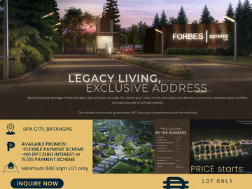 Lot Only Elevate Your Lifestyle at Forbes Estates Lipa – An Exclusive Oasis in Lipa City, Batangas