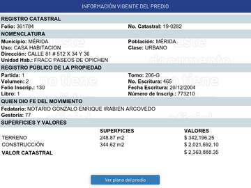 VENTA DE CASA EN COL. PASEOS DE OPICHEN, MERIDA (RECUPERACION BANCARIA)