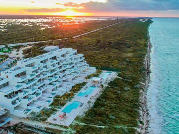 Condominio frente al mar con alberca privada, en venta, Telchac, Yucatán.