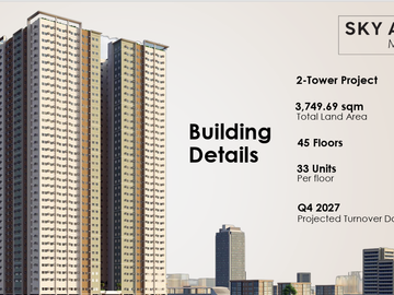 THE SKY ARTS MANILA - STUDIO UNIT FOR SALE