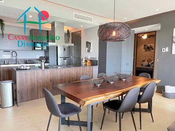 Departamento en condominio de playa. Con terraza y vista a las áreas comunes