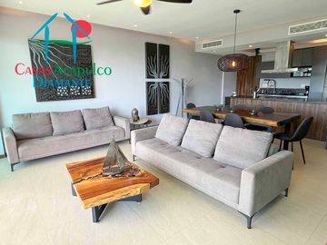 Departamento en condominio de playa. Con terraza y vista a las áreas comunes