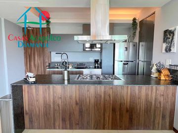 Departamento en condominio de playa. Con terraza y vista a las áreas comunes