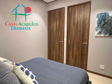 Departamento en condominio de playa. Con terraza y vista a las áreas comunes