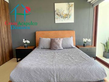 Departamento en condominio de playa. Con terraza y vista a las áreas comunes