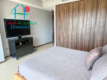 Departamento en condominio de playa. Con terraza y vista a las áreas comunes