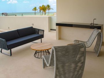 Departamento frente al mar con alberca privada, en venta, Telchac, Yucatán.