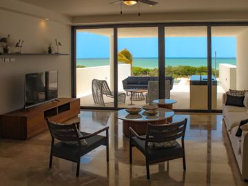 Departamento frente al mar con alberca privada, en venta, Telchac, Yucatán.