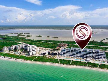 Departamento frente al mar con alberca privada, en venta, Telchac, Yucatán.