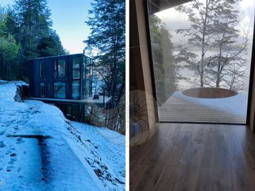 Casa nueva en venta con espectacular vista, a orillas del lago Pirihueico en Puerto Fuy, Panguipulli