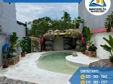 SE VENDE AMPLIA CASA DE DOS PISOS CON PISCINA EN LA VEREDA EL DIAMANTE - ACACIAS