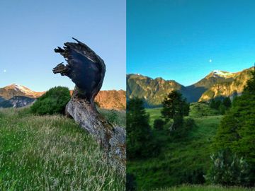 Campo entre Coyhaique y Puerto Aysén con impresionante vista panorámica