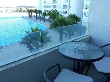 Espectacular departamento Amoblado arriendo y vendo con vista a la laguna