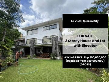 FOR SALE: La Vista, Quezon City - 3 Storey House and Lot with Elevator