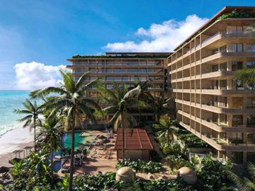 Condominio con terraza privada, en venta, Frente al mar, Puerto Morelos.