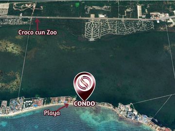Condominio con terraza privada, en venta, Frente al mar, Puerto Morelos.