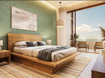 Condominio con terraza privada, en venta, Frente al mar, Puerto Morelos.