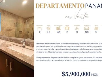 INCREÍBLE DEPARTAMENTO EN AVENIDA BONAMPAK, TORRE PANAMERO