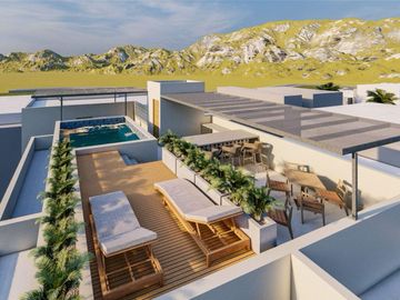 Departamento en venta, rooftop con alberca común, Sector K, Huatulco