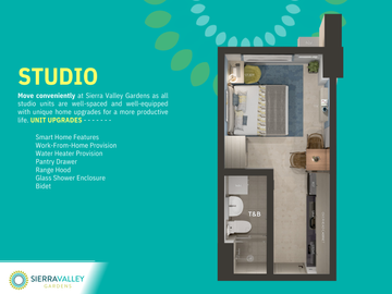 Pre-Selling Studio Unit Smart Home Ready in Cainta Rizal | Sierra Valley Gardens
