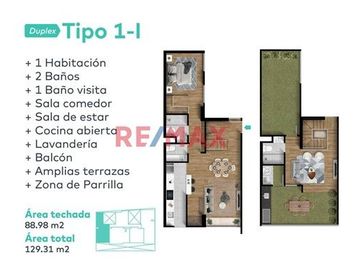 Departamento Dúplex En Venta De Estreno en Miraflores 129.31m2