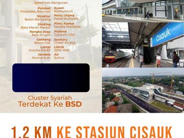 Rumah Townhouse Cisauk,2 LANTAI Dekat Stasiun, Serpong di Tangsel Kota Tangerang Selatan Jual Dijual