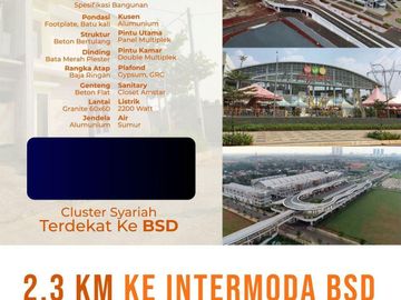 Rumah Townhouse Cisauk,2 LANTAI Dekat Stasiun, Serpong di Tangsel Kota Tangerang Selatan Jual Dijual