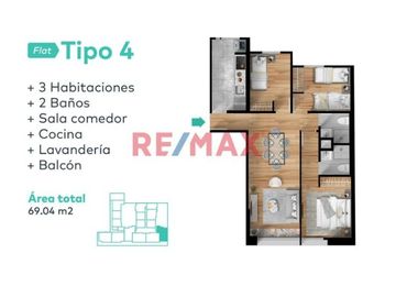 Departamento De Estreno En Venta Cerca Al Mar En Chorrillos 69.M2