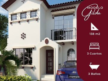 Venta de Casa esquinera en construcción de 3 dormitorios, entrega enero 2025, Urbanización Terranostra, Vía a la costa, Guayaquil