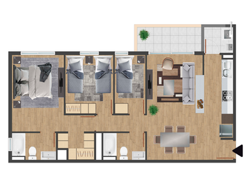 Departamento nuevo con regalo del bono pie de hasta 10% TALCA