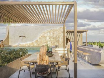 Condominio vista al mar con alberca privada, venta en San Benito, Merida.