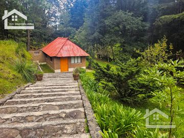 VENTA DE CABAÑA CON HERMOSOS JARDINES MINERAL DEL CHICO, CARBONERAS