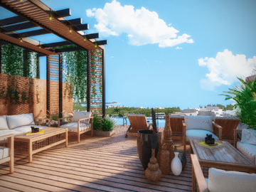 DEPARTAMENTO EN VENTA EN PLAYA DEL CARMEN A METROS DEL MAR CON ALBERCA Y SPA
