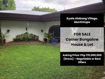 FOR SALE: Corner Bungalow House & Lot in Ayala Alabang Village, Muntinlupa City