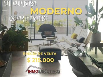 EN CUMBAYÁ VENDO MODERNO DEPARTAMENTO DE  3 DORMITORIOS.
