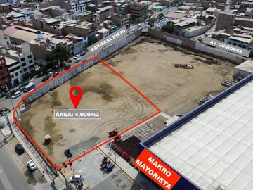 Se Vende Terreno En Esquina Entre Av. Miguel Grau Y Mariscal Nieto Al Costado De Makro(A. MELENDRES)