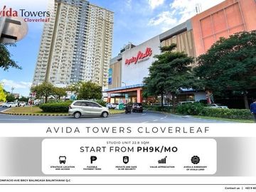 Studio Unit 22.8QM  For Sale in Avida Towers Clover Leaf, Quezon City