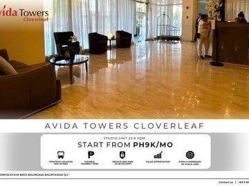 Studio Unit 22.8QM  For Sale in Avida Towers Clover Leaf, Quezon City