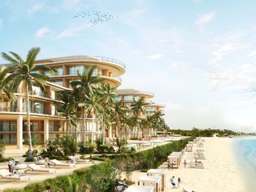 Departamento frente al mar, en venta, pre-construcción, centro, Playa del Carmen