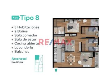 Departamento en venta de estreno en Jesús María 83.21m2