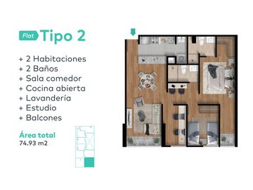 Departamento en venta de estreno en Jesús María 83.21m2