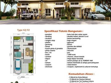 dijual rumah baru ready stock tanpa DP karang satria bekasi