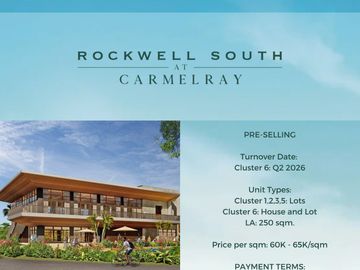 PRE-SELLING: Rockwell South at Carmelray - House and Lot, Calamba, Laguna