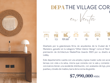 DEPARTAMENTO TOTALMENTE AMUEBLADO THE VILLAGE CORASOL, PLAYA DEL CARMEN