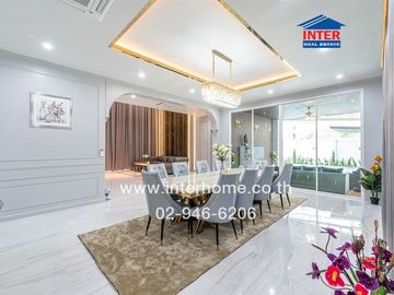 2-storey detached house, 200 sq m., detached house near Ramkhamhaeng University 2, Soi Wat Thung Setthi, Intersection 15, Kanchanaphisek Road, Bangna-