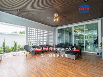 2-storey detached house, 200 sq m., detached house near Ramkhamhaeng University 2, Soi Wat Thung Setthi, Intersection 15, Kanchanaphisek Road, Bangna-