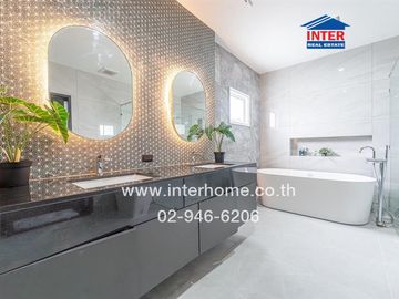 2-storey detached house, 200 sq m., detached house near Ramkhamhaeng University 2, Soi Wat Thung Setthi, Intersection 15, Kanchanaphisek Road, Bangna-