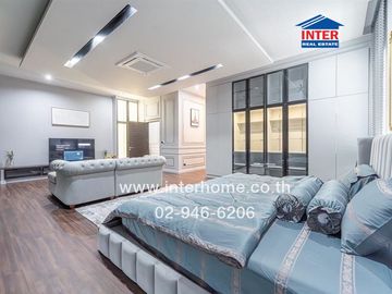 2-storey detached house, 200 sq m., detached house near Ramkhamhaeng University 2, Soi Wat Thung Setthi, Intersection 15, Kanchanaphisek Road, Bangna-