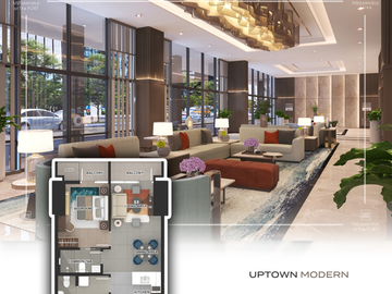 1 bed with balcony 64.5 sqm for sale uptown modern preselling condo in taguig city