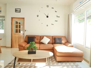 4 Bedrooms detached house for sale Minimal Muji style in Mueang Kaew, Mae Rim. Close to Nong Jom intersection. Fully furnished.